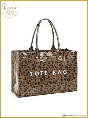 PVC Tote Bag Large Work Women Plastic Letter Print Shoulder Hobo Handbag